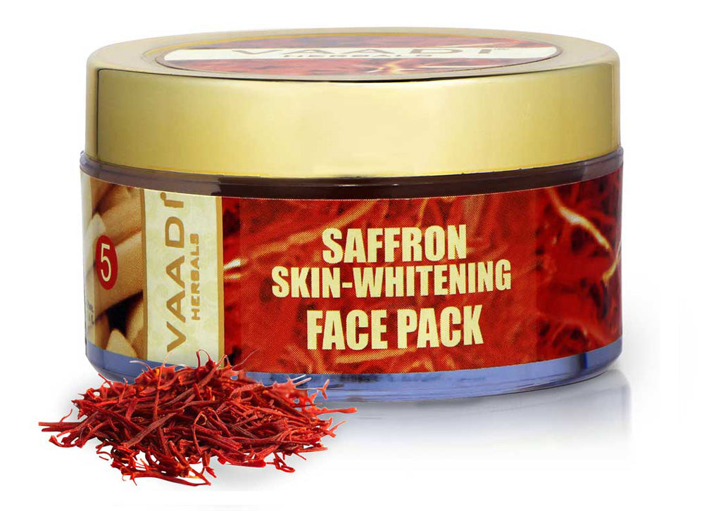 Skin Whitening Organic Saffron Face Pack - Lightens Skin Tone - Reduces Marks and Pigmentation (70 gms/2.5 oz)